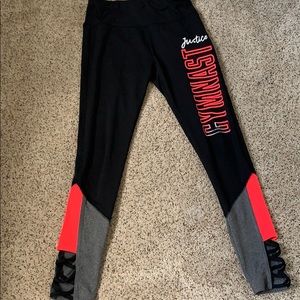 Pink gymnast athletic leggings